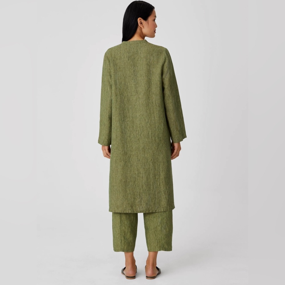 Eileen Fisher Washed Organic Linen Delave Long Shirt XXS Cottagecore Lagenlook - Picture 12 of 13